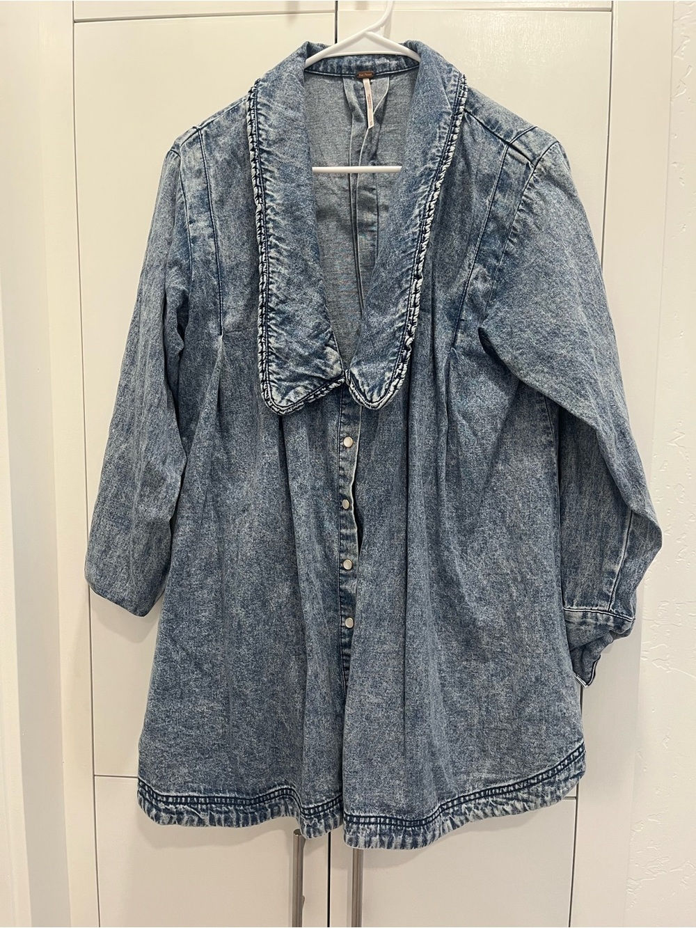 Free People Light Wash Denim Mini Dress